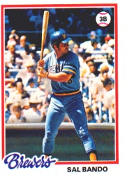 1978 Topps Baseball Cards      265     Sal Bando DP